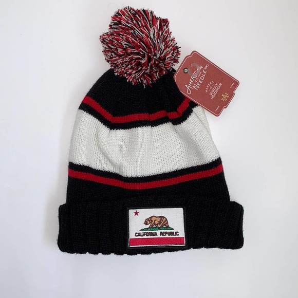 NWT AMERICAN NEEDLE California Republic Pompom Beanie unisex - Picture 1 of 3